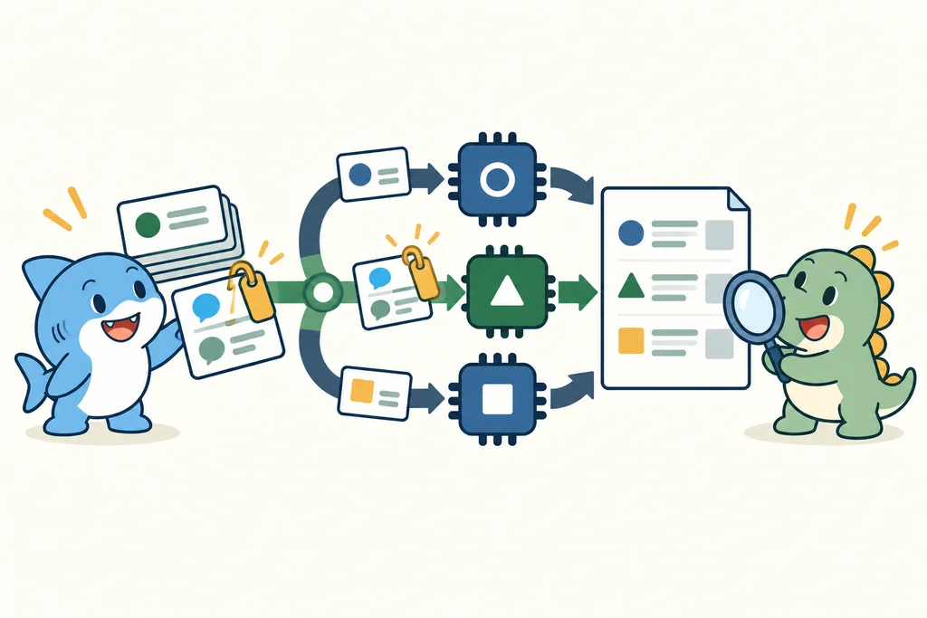 The same tasks pass through different model nodes toward a comparison of the cost per accepted result.