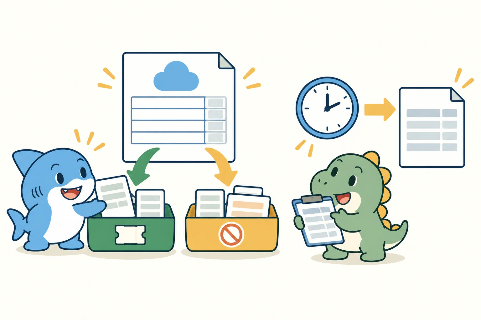 A cloud bill split into eligible and excluded charges beside an expiry clock.